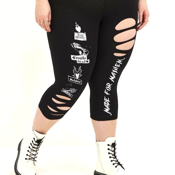 ♥️NWT VINTAGE TORRID LEGGING DESTRUCTED PEDAL PUSHER DISNEY VILLAINS SIZE 3X - Picture 7 of 10